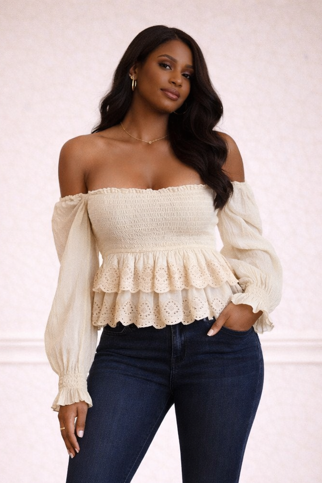 Long Sleeve Tiered Top