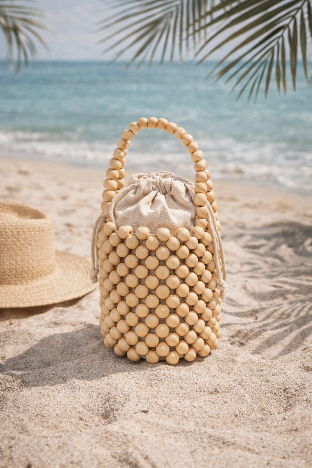 Beaded Mini Bucket Bag