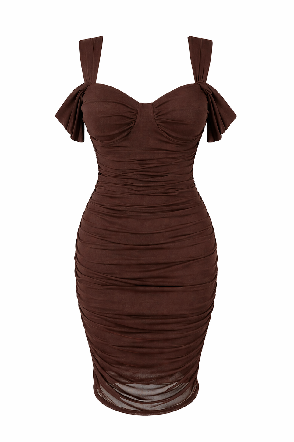 Ruched Mesh Midi