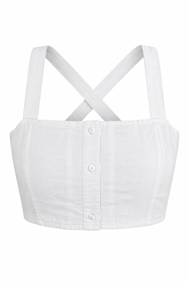 Button-up Tie Back Tank Top