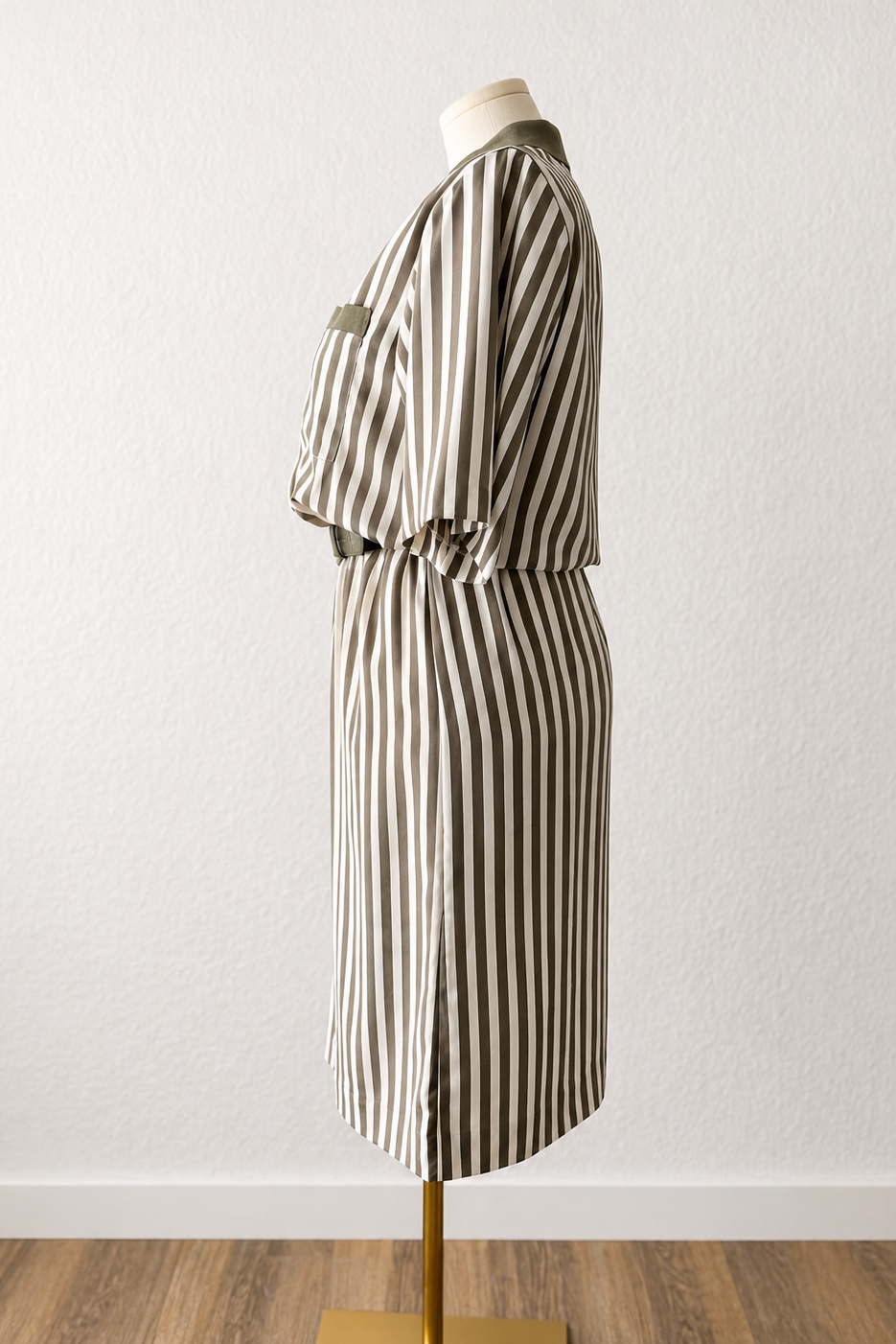 Striped Belted Shirt Dress