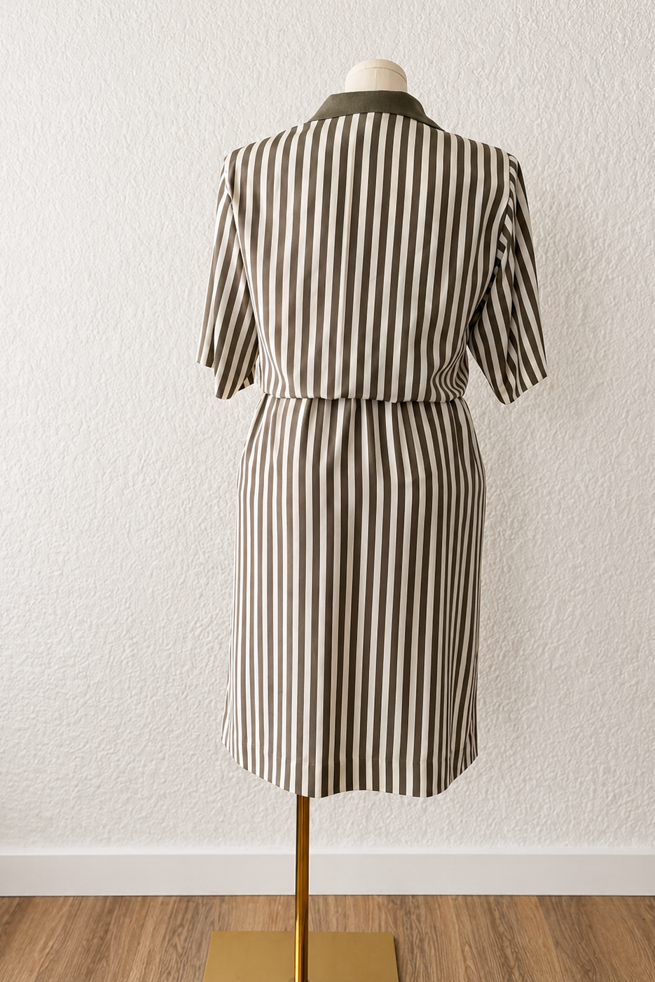 Striped Belted Shirt Dress