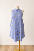 Striped Embroidered Shirt Dress