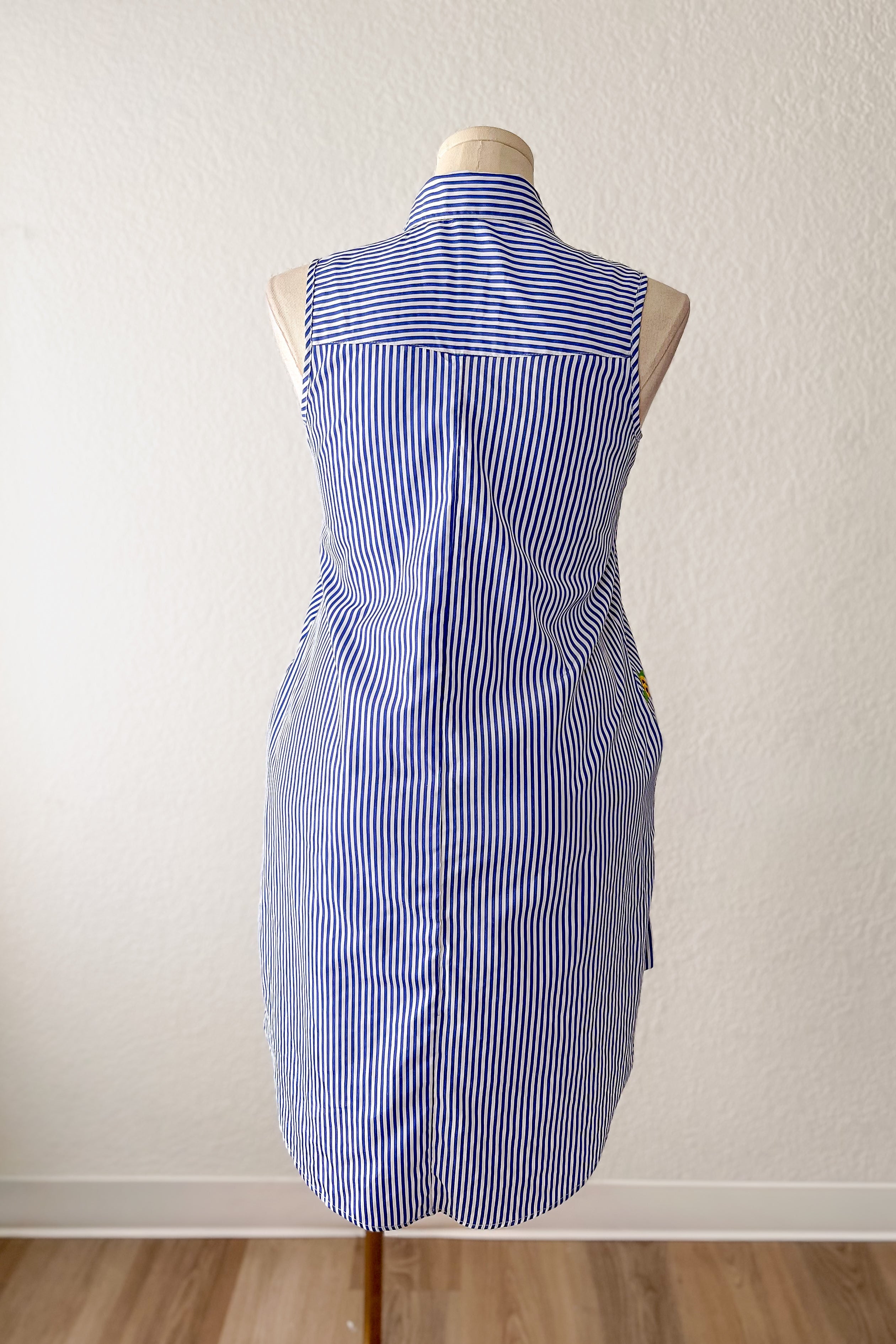 Striped Embroidered Shirt Dress