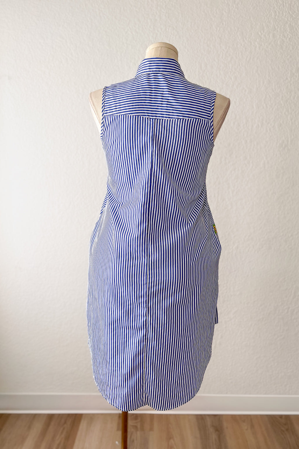 Striped Embroidered Shirt Dress