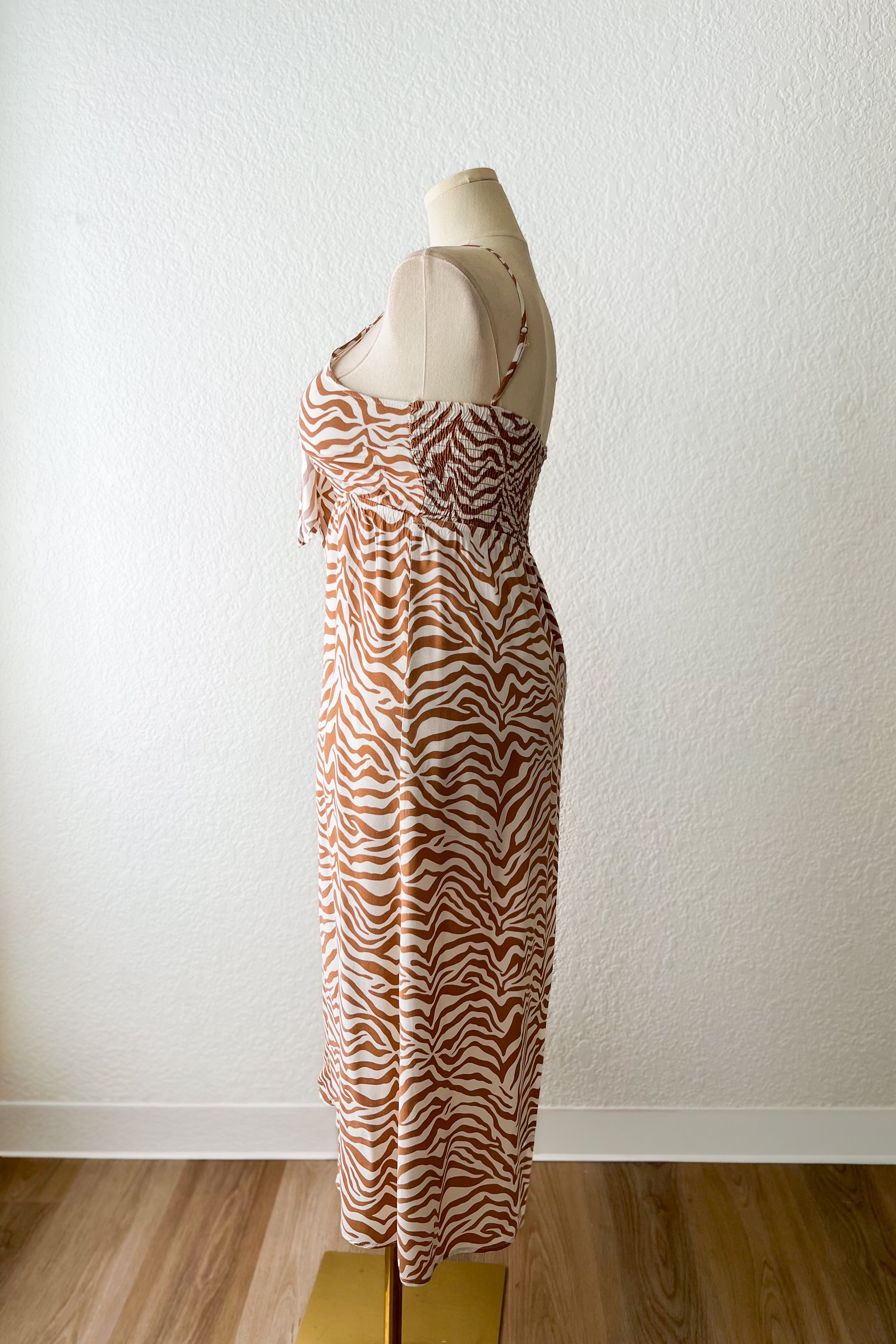 Tie Front Zebra Dress