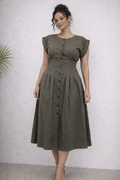 Button Down Midi Dress