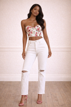 Straight Cut Ripped Jeans