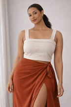 Cropped Linen-Blend Tank