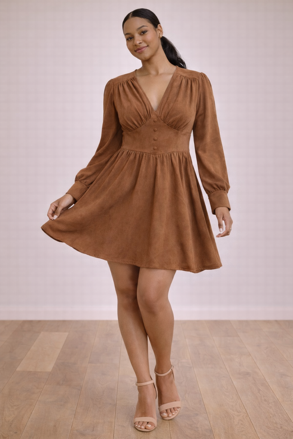 Suede Flare Dress