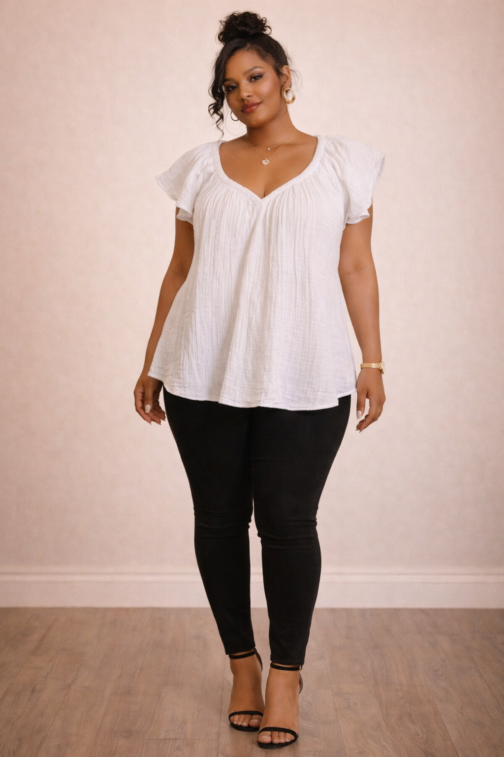 Flared Cotton Blouse