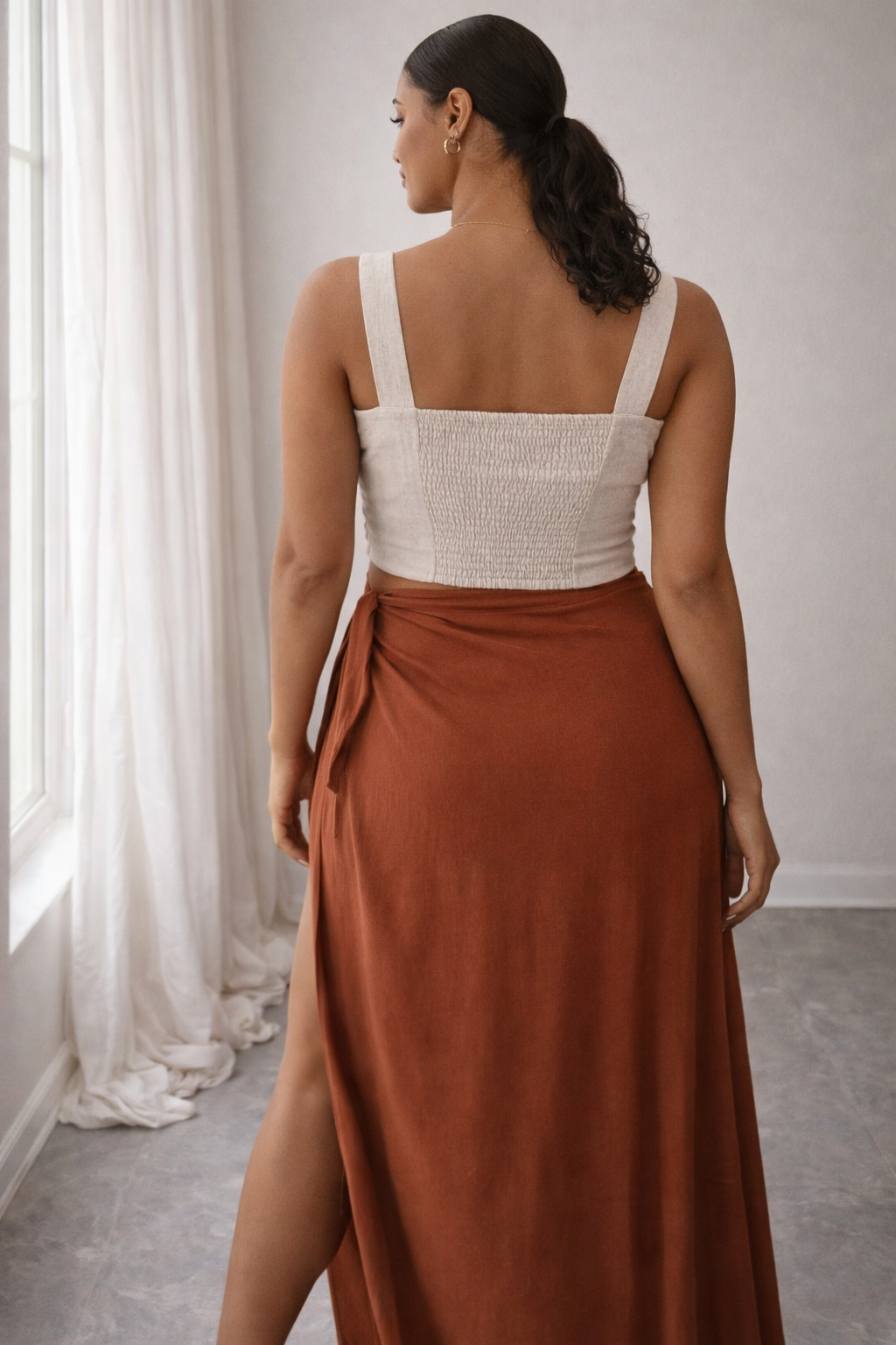 Cropped Linen-Blend Tank