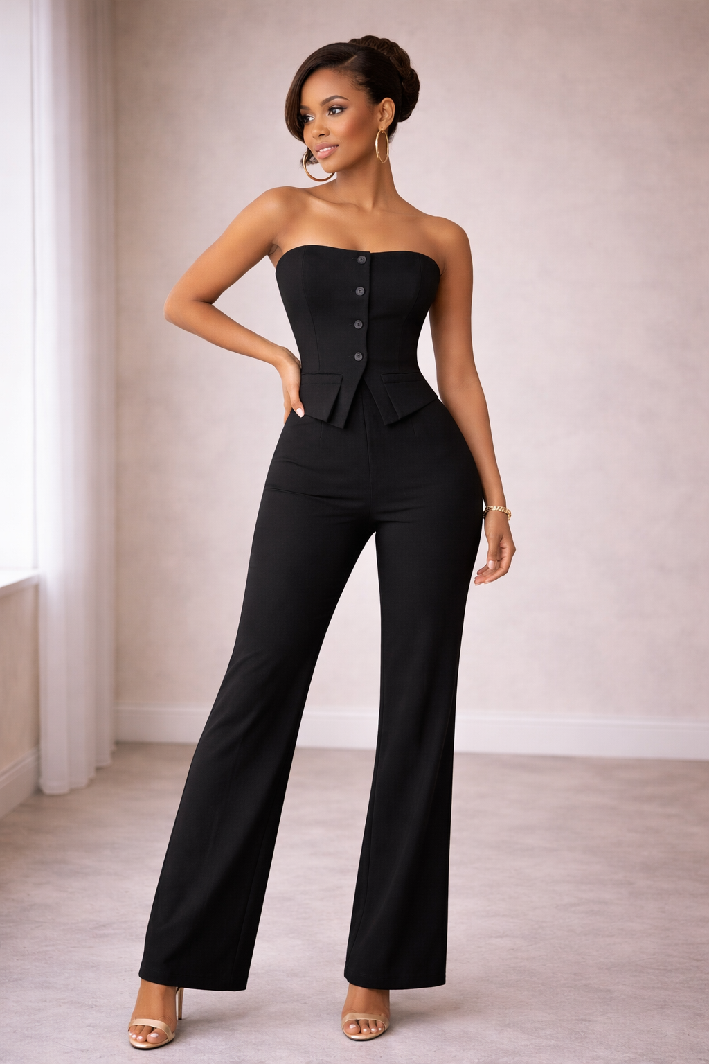 Button Down Jumpsuit