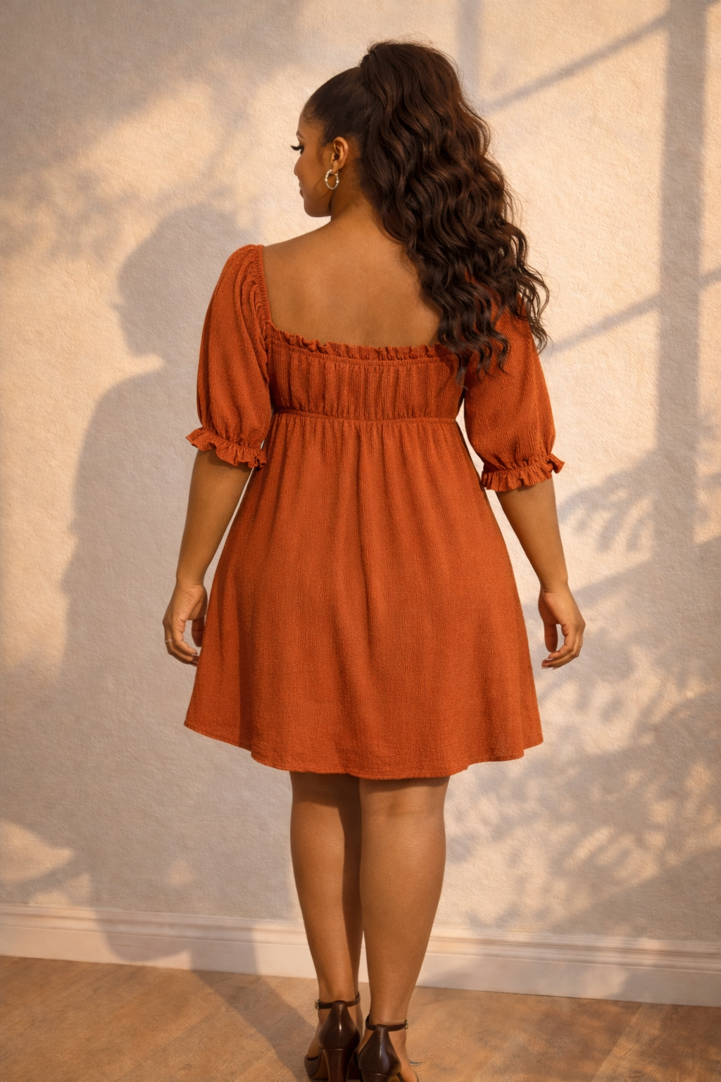Wide Neck Babydoll Dress