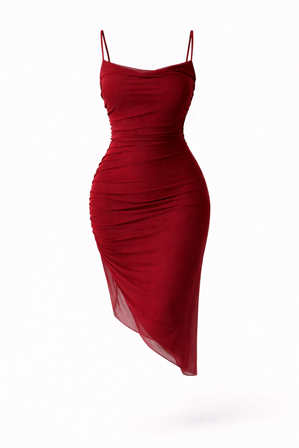 Ruched Mesh Bodycon
